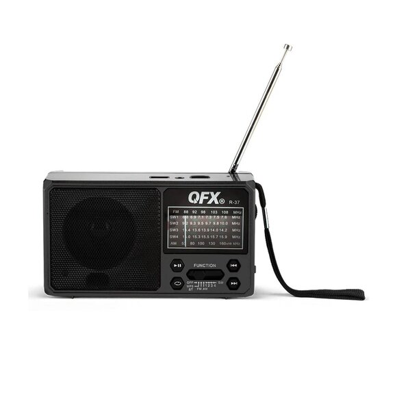 QFX R-37 3-In-1 Rechargeable AM/FM/SW1-SW4 6-Band Solar Radio +Flashlight+USB/SD - Picture 2 of 4